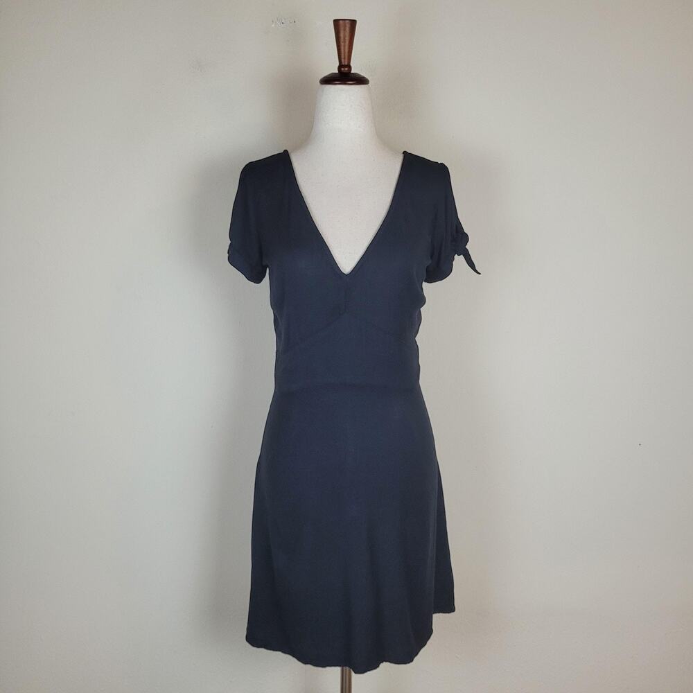 Abercrombie & Fitch‎ Dress Sml Black Smocked V-Neck Fit & Flare Mini Casual Boho